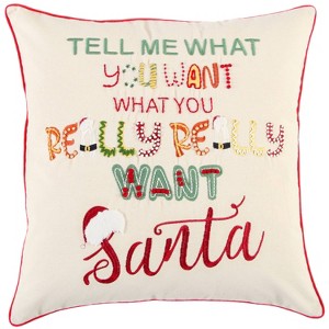 20"x20" Oversize 'Tell me what you want...' Poly Filled Square Throw Pillow - Rizzy Home - 1 of 4