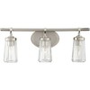 Minka Lavery Industrial Wall Light Brushed Nickel Hardwired 24" 3-Light Fixture Clear Tapered Glass for Bathroom Living Room - 4 of 4