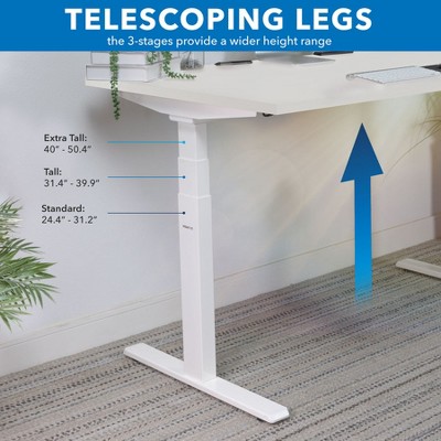 Elevate 47'' White Dual Motor Electric Sit-Stand Desk with Touchscreen Control