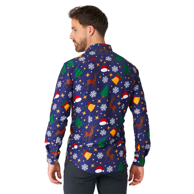 Suitmeister Men's Christmas Shirt - Christmas Icons Blue, 2 of 5