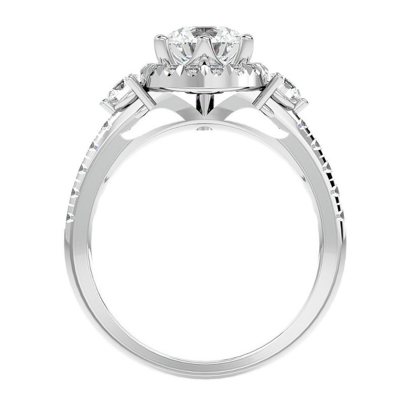 Pompeii3 1 1/2Ct Moissanite & Diamond Engagement Ring in White, Yellow, or Rose Gold, 2 of 6