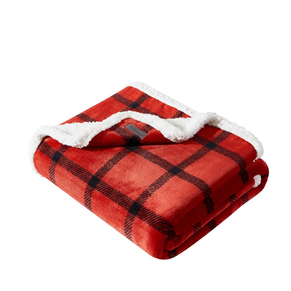 50"x60" Bunkhouse Plaid Reversible Throw Blanket Red - Eddie Bauer