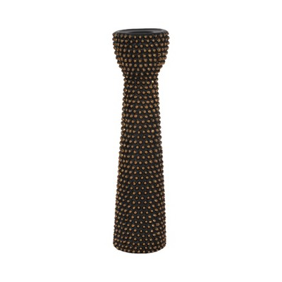 Sagebrook Home 16" Ceramic Spiked Candle Holder - Contemporary Black and Gold Gothic Bold Decorative Candle Holder for Home, Office, Event Decor