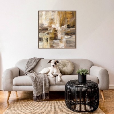 October Sunshine Abstract Canvas Print with Bronze Floater Frame