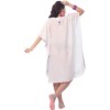 LA LEELA Women's House Daily Routine Evening Wear Loungewear Solid Casual Relaxed Caftan Mini Cover Up Evening Dresses for Women 2X-3X White, Solid - 2 of 3