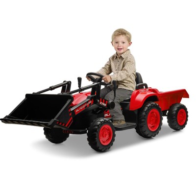 3 in 1 Ride on Tractor, 12V Ride on Bulldozer with Detachable Trailer, Kids Electric Vehicles Ride on Toy with Remote Control