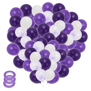 Unique Bargains Latex Party Balloons 10 -12" Round with Ribbon for Party Decorations - 1 of 4