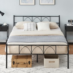 14 Inch Bed Frame with Headboard and Footboard_Black/White/Pink - 1 of 4
