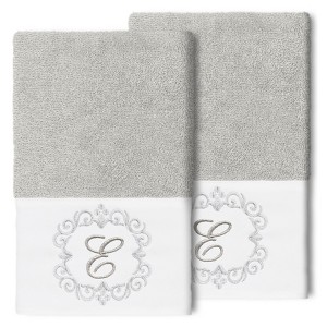 Linum Home Textiles 100% Turkish Cotton MONICA 2PC Embellished Hand Towel Set - 1 of 1