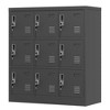 ACEPANO 39.4 in. H Metal Storage Cabinet with 9 Doors & Card Slot for Home, Office & School-Black - 3 of 4