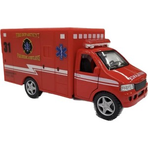 KiNSMART Rescue Team Ambulance 5\" Die Cast Metal Cabin w/Pullback Action" - 1 of 3