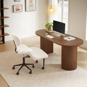 Pinmoco Ergonomic Cross-Legged Swivel Chair, Adjustable PU Leather Meditation Chair - 1 of 4