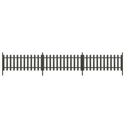 vidaXL Picket Fence with Posts 3 pcs WPC 241.7"x31.5"