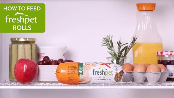 Freshpet Nature&#39;s Fresh Roll Grain Free Turkey Recipe Refrigerated Wet Dog Food - 1lbs, 2 of 8, play video