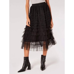 Women's Tulle Layered Midi Skirt - APRICOT - 1 of 3