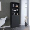 NicBex Minimalist 2 Door Wooden Bookshelf Multi-functional Bookcase with Open Shelves,Books Storage Cabinet Organizer for Office,Bedroom - 2 of 4