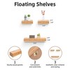ChicFurnit Wall Shelf Set Floating Wood Shelves Invisible Brackets Hanging Shelf for Books Storage for Indoor Living Room, Maple, 23.62"*5.31"*1.97" - 3 of 4