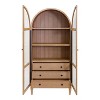 78" Modern Wood Arched Bookcase Laurel Collection Light Brown - Martin Furniture: Vertical Storage, 3 Drawers - 4 of 4