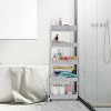 Hachikiko 5-Tier Rolling Storage Cart - Adjustable Utility Cart with Side Hoops, Mobile Shelving Unit for Kitchen, Bathroom, Laundry Room - 2 of 4