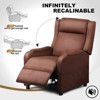 COMHOMA Recliner Chair Massage Single Sofa with Upholstered Handrail Living Room Chair Brown - 2 of 4