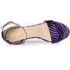 Allegra K Women's Snakeskin Open Toe Chunky Heels Buckle Ankle Strap Sandals - 4 of 4