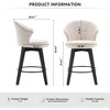 QingMoon Wingback Bar Stools Set of 2, Swivel Counter Height Chairs with Leveling Feet and Chenille Upholstery for Kitchen Island, Home Pub - 4 of 4