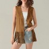Women's Tassel Jacket with Studs Mid-Length Vest - 3 of 4