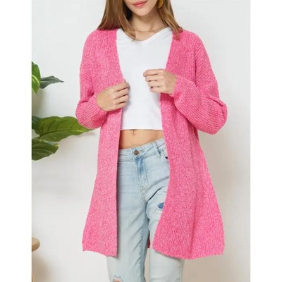 Women's RIBBED-KNIT OPEN-FRONT CARDIGAN - Bestto