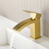 Cobbe Single Handle Bathroom Sink Faucet for Vanity Singl-Hole Installation with Low-Arc Spout and Pop-Up Drain Brushed Gold - 3 of 4
