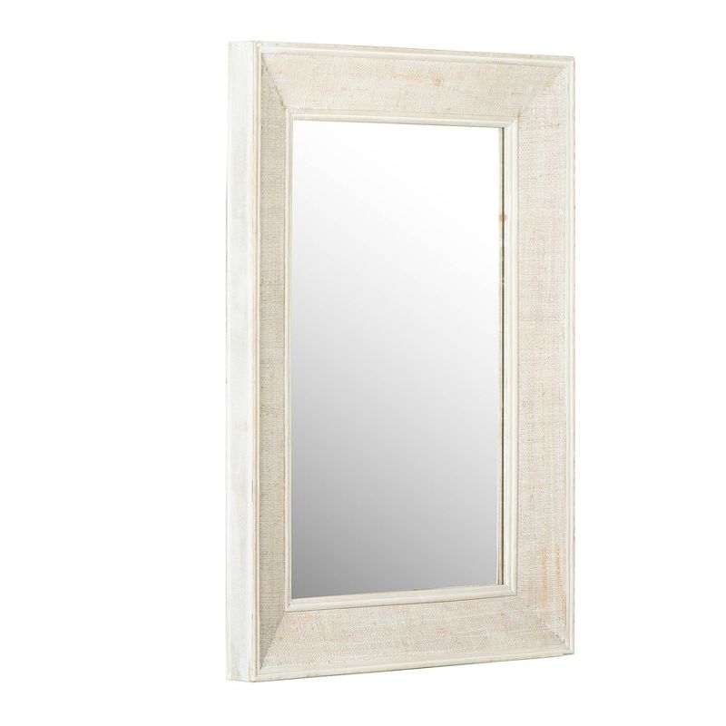 Rectangle Wall Mirror with Rattan Detail White - Storied Home, 5 of 7