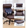 Grungis PU Leather Swivel Office Chair with Wheels,Gaming Chair with Adjustable Height and Pocket Spring Cushion,Computer Chair for Office - 4 of 4