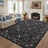 Machine Washable Area Rug Floral Printed Carpet Non Slip Stain Resistant Farmhouse Floor Cover Soft Low Pile Indoor Rugs for Bedroom Kitchen - 4 of 4