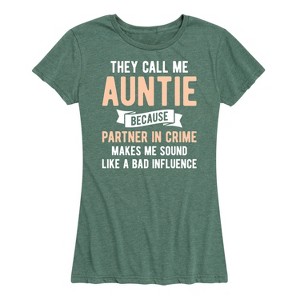 Women's - Instant Message - They Call Me Auntie Short Sleeve Graphic T-Shirt - 1 of 4