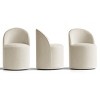 Modern Upholstered Dining Chair with Castors Round Barrel Dining Room Chair Linen Dining Chairs Set of 3 for Kitchen Dining Room-Tanpinhause - 2 of 4
