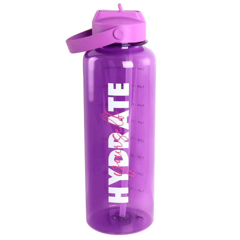 Gibson Home Brever 50oz Hydrate Yourself Hourly Motivation Water Bottle in Purple, 1 of 8