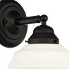 Possini Euro Design Astrid Modern Wall Light Sconce Black Hardwire 7 1/2" Fixture Schoolhouse White Glass for Bedroom Bathroom Vanity Reading Hallway - 3 of 4