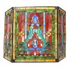 Chloe Lighting Tiffany-Glass 3pcs Folding Victorian Fireplace Screen 44" Wide - 2 of 3
