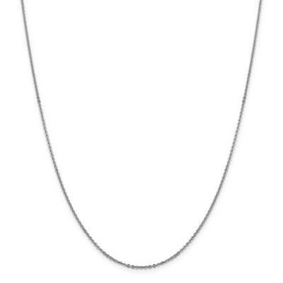 Black Bow Jewelry 1.7mm 14k White Gold Solid Flat Cable Chain Necklace