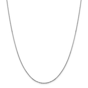 Black Bow Jewelry 1.7mm 14k White Gold Solid Flat Cable Chain Necklace - 1 of 4