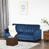 HOMCOM Convertible Sofa Sleeper Futon with Split Back Design Recline, Thick Padded Velvet-Touch Cushion Seating and Wood Legs - 3 of 4
