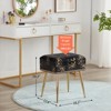 GlasFlength Accent Chairs Backless, Simple and Relax Stools, Kitchen Breakfast and Dressing Table Stool，Storage, Black，42"*32"*49" - 2 of 4