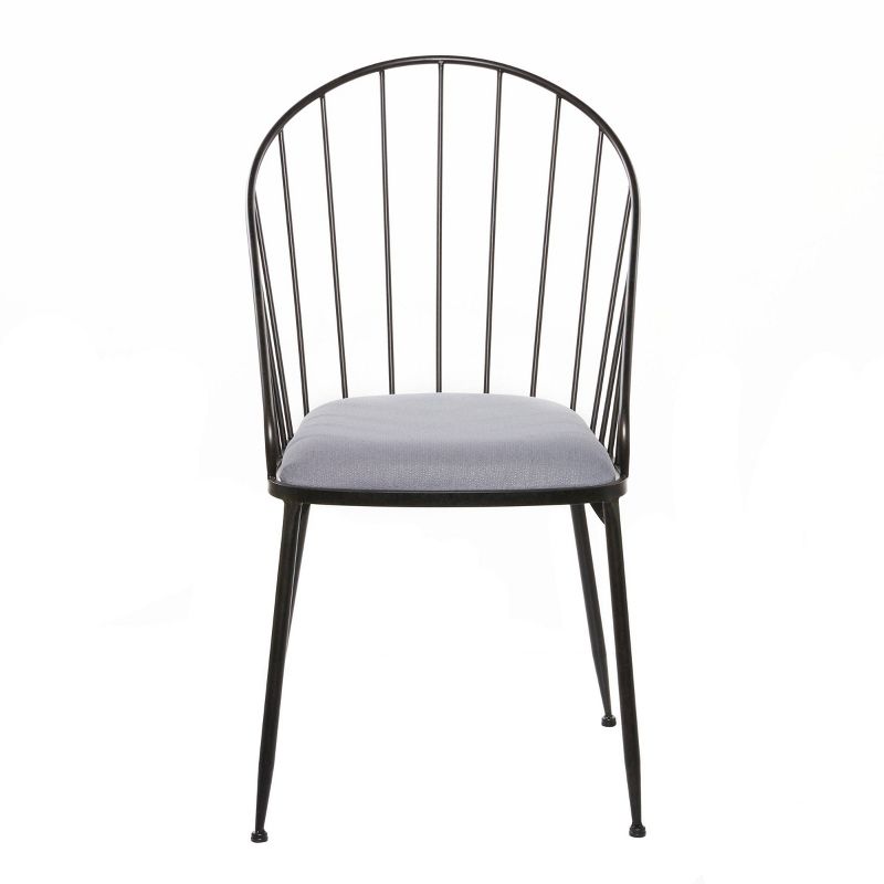Fabric and Metal Dining Chair Black - Olivia &#38; May, 4 of 8