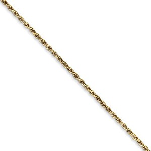 Black Bow Jewelry 1.3mm, 14k Yellow Gold, Diamond Cut Rope Chain Necklace - 1 of 4