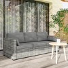Outsunny Wicker Patio Couch, PE Rattan 3-Seat Sofa, Outdoor Furniture with Deep Seating, Cushions, Steel Frame - 3 of 4