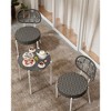 3 Piece Wicker Patio Bistro Furniture Set-Outdoor Rattan Chairs with Tempered Glass Table,Weather Resistant Wicker &Steel Frame - 3 of 4