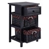 Tangkula 3 Layer Nightstands Bed Side Wood Table Storage Units End Table Organizer w/2 Withdrawable Rattan Drawers - 4 of 4