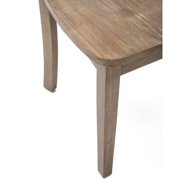 Set of 2 Gray Ladderback Rubberwood Dining Chairs