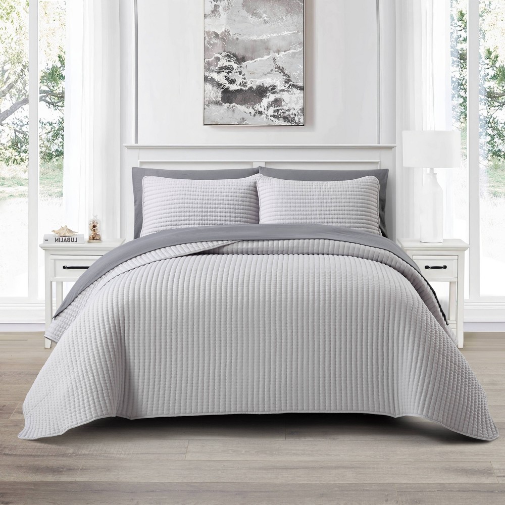 Photos - Bed Linen Nanshing 7pc Queen Aurelia Quilt Set Light Gray