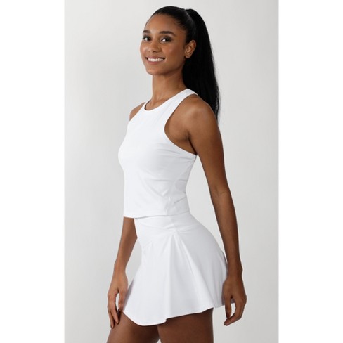 90 Degree By Reflex Cropped Muscle Tank Top - White - X Large