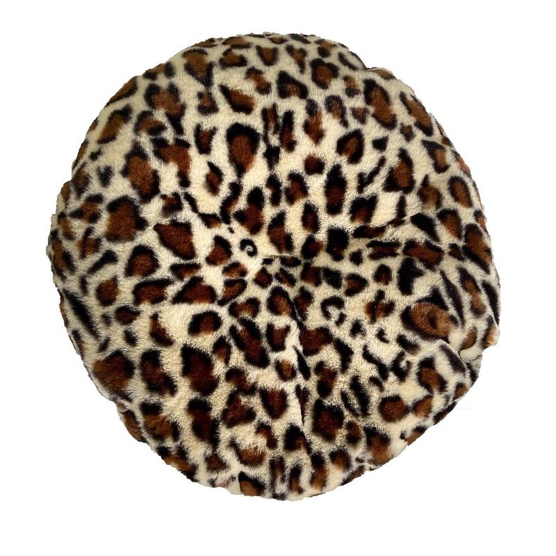 Precious Tails Leopard Princess Cat and Dog Crown Bolster Bed - Taupe - S, 3 of 7